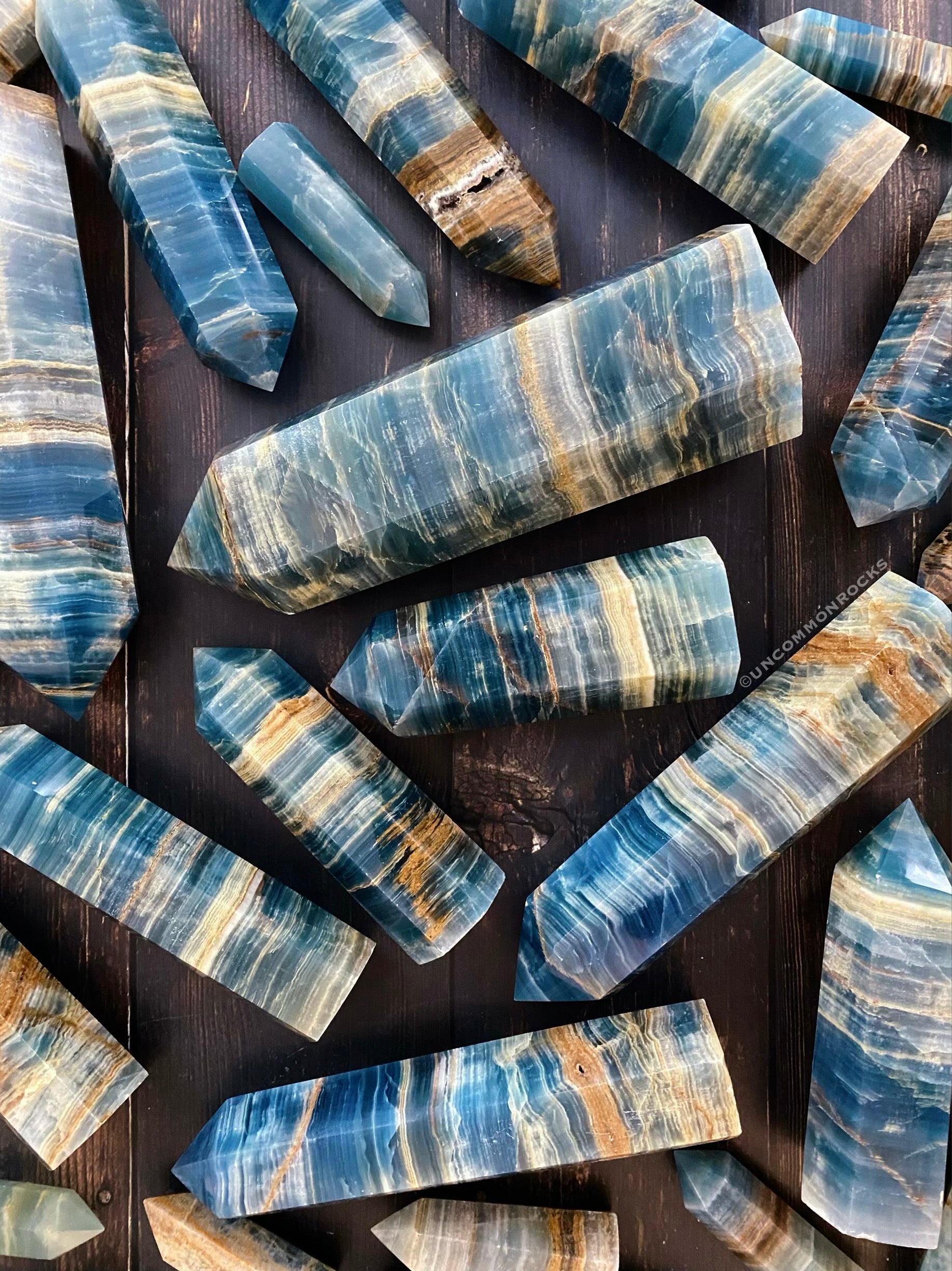 Blue Onyx -Lemurian Aquatine Calcite