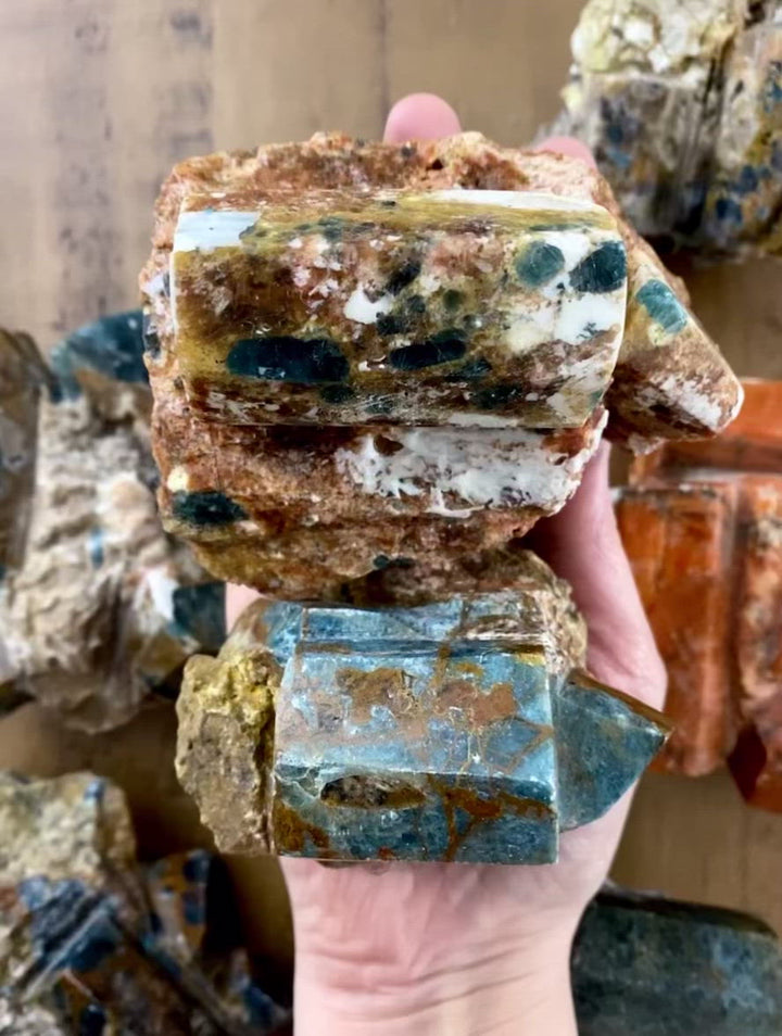 Blue Apatite in Matrix Specimens