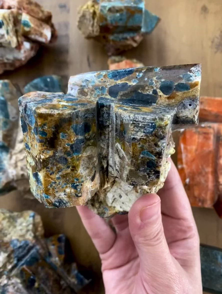 Blue Apatite in Matrix Specimens