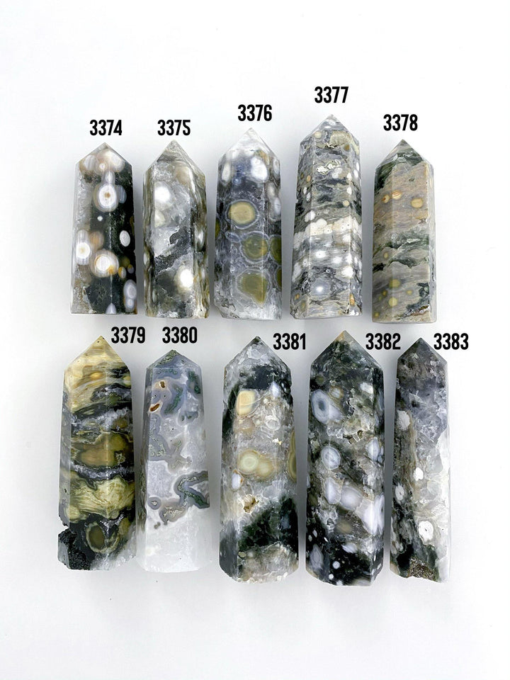 Ocean Orbicular Jasper Towers - Uncommon Rocks