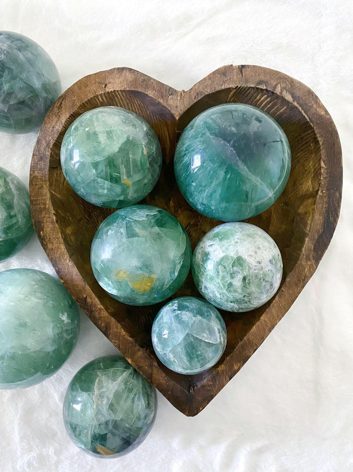 Green Fluorite Spheres - Uncommon Rocks