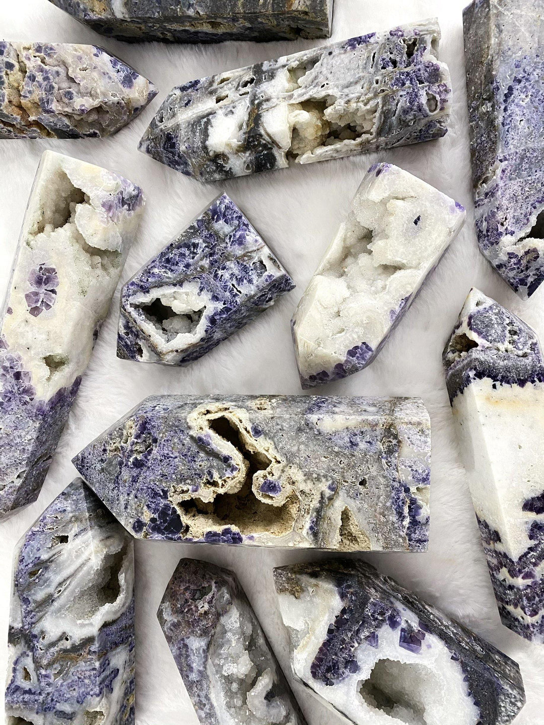 Opalized Fluorite Druzy Towers - Uncommon Rocks