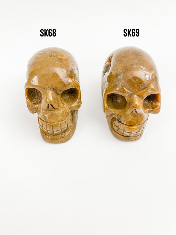 Yellow Jasper Skulls