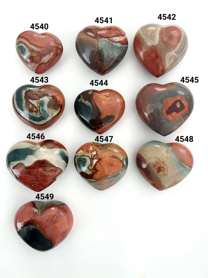 Polychrome Jasper Hearts