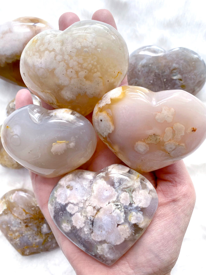 Flower Agate Big Heart
