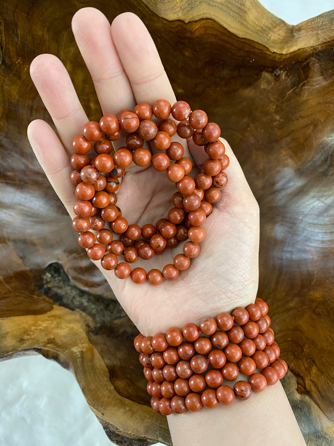 Red Jasper Bead Bracelet