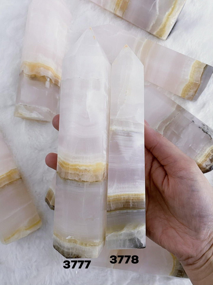 Pink Calcite Towers - Uncommon Rocks