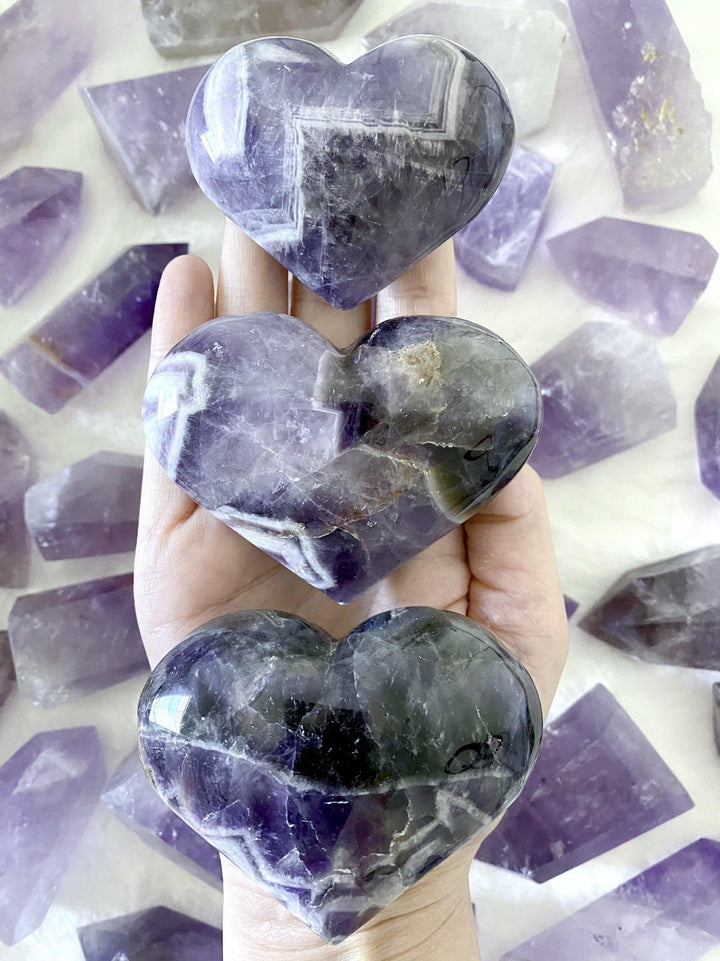 Amethyst Chevron Heart - Uncommon Rocks