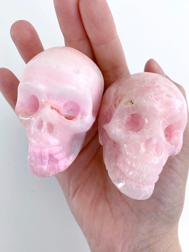 Pink Opal Skulls