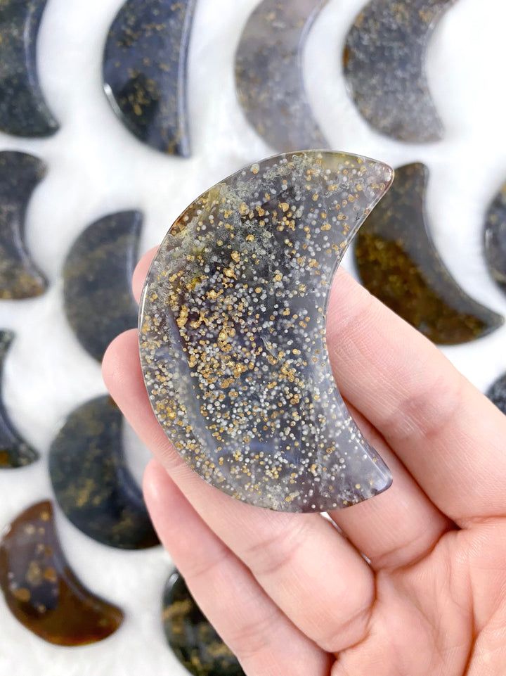 Starry Sky Agate Moons