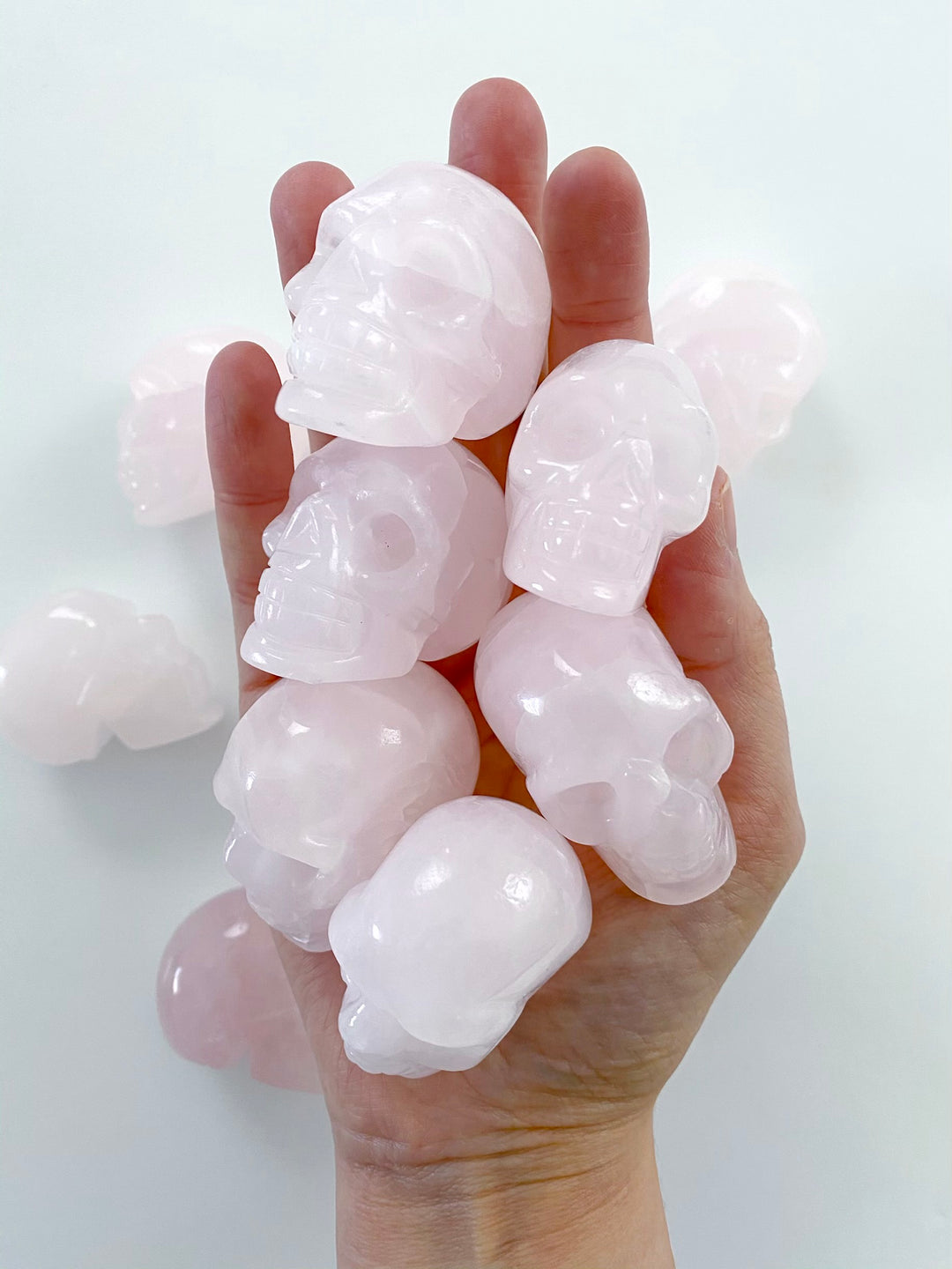 Rose Quartz Carved Skulls