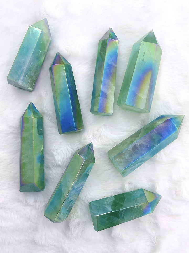 Aura Green Fluorite Towers - Uncommon Rocks