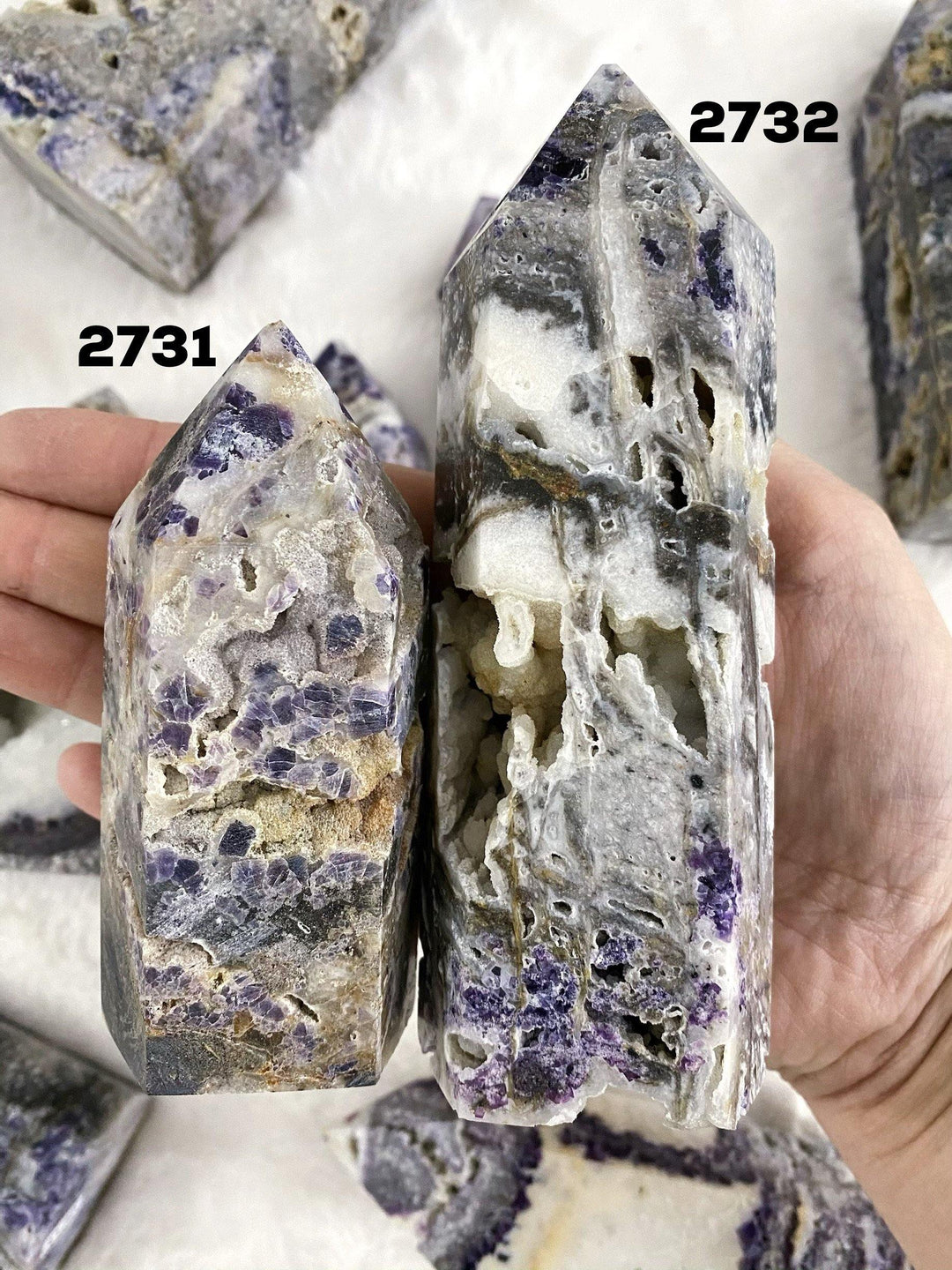 Opalized Fluorite Druzy Towers - Uncommon Rocks