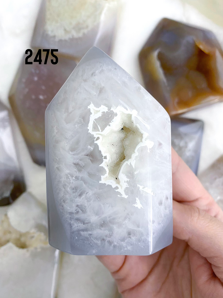 Agate Druzy Towers - Uncommon Rocks