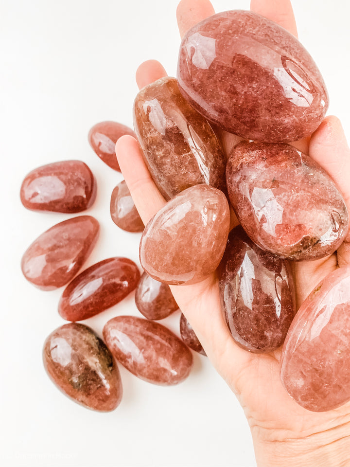Strawberry Quartz Palm Stones