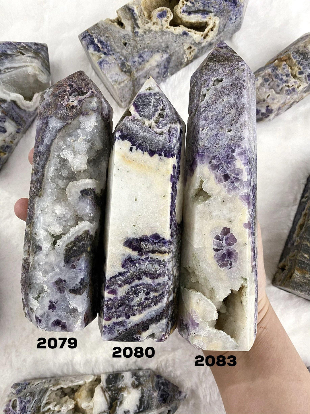 Opalized Fluorite Druzy Towers - Uncommon Rocks