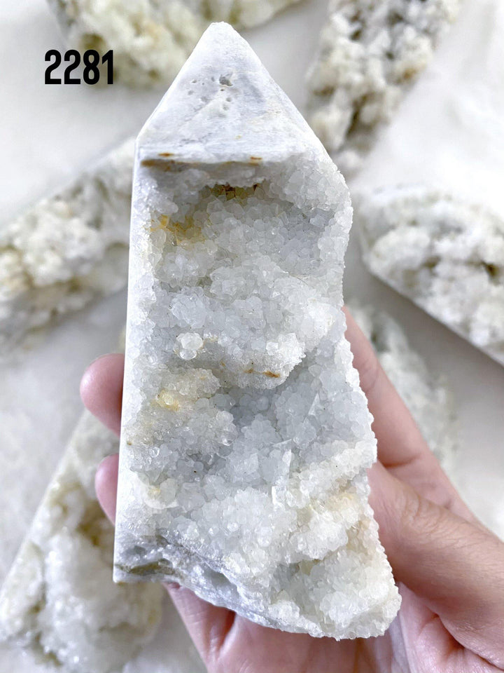 White Quartz Cluster Towers - Uncommon Rocks