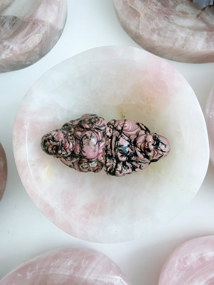 Rhodonite Buddha Carving