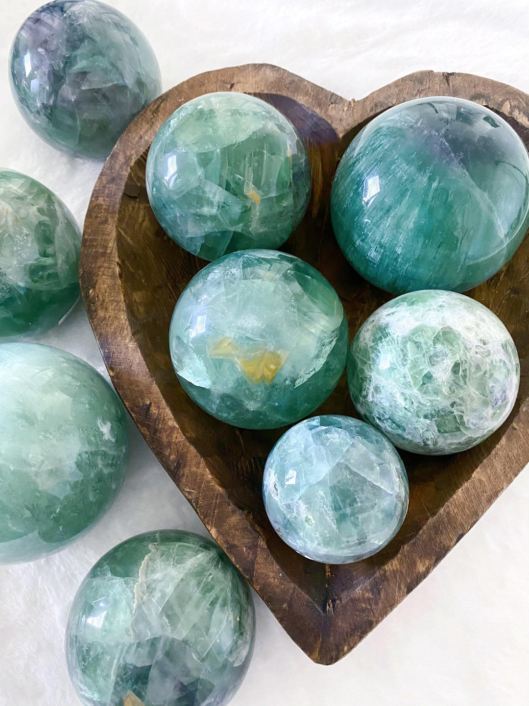 Green Fluorite Spheres - Uncommon Rocks