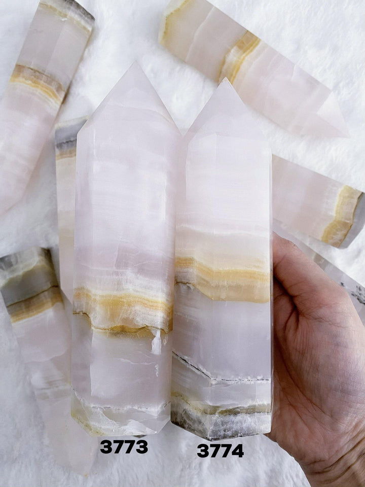 Pink Calcite Towers - Uncommon Rocks
