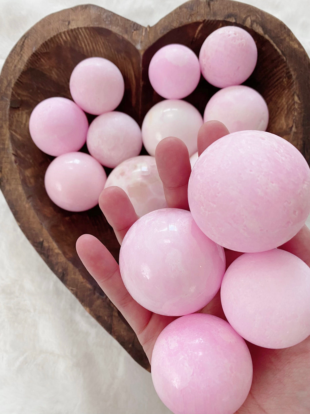 Pink Aragonite Spheres