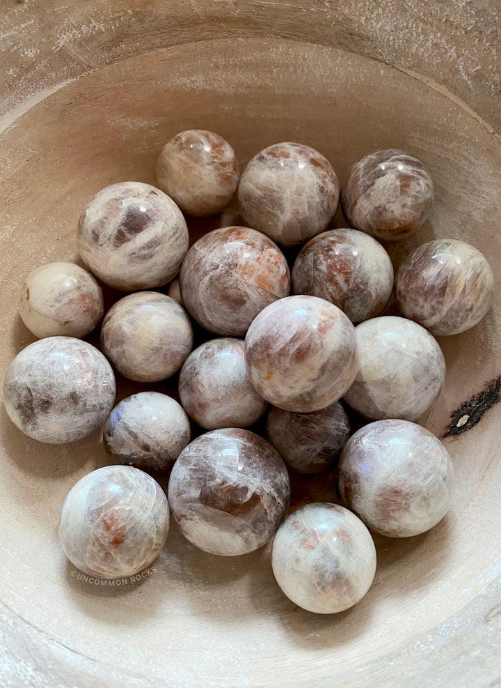 Earthly Brown Moonstone Spheres