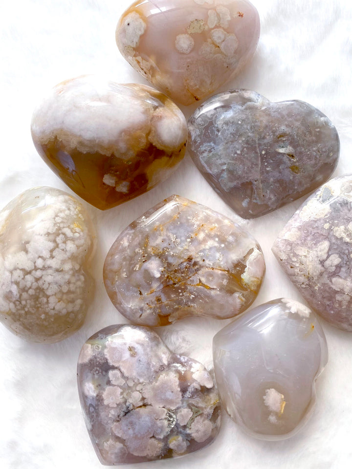 Flower Agate Big Heart