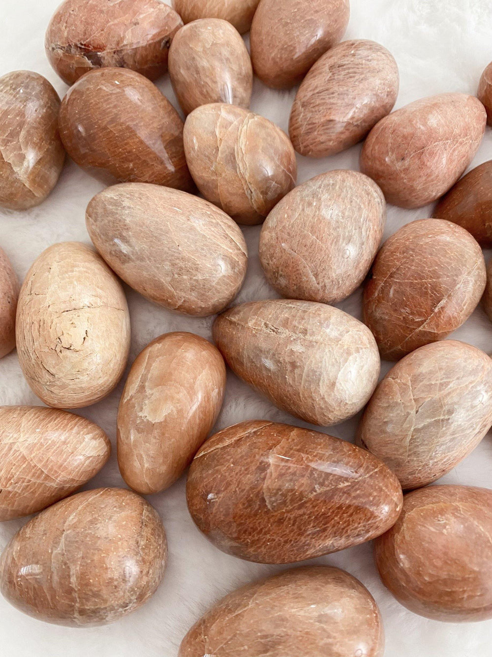 Peach Moonstone Eggs - Uncommon Rocks