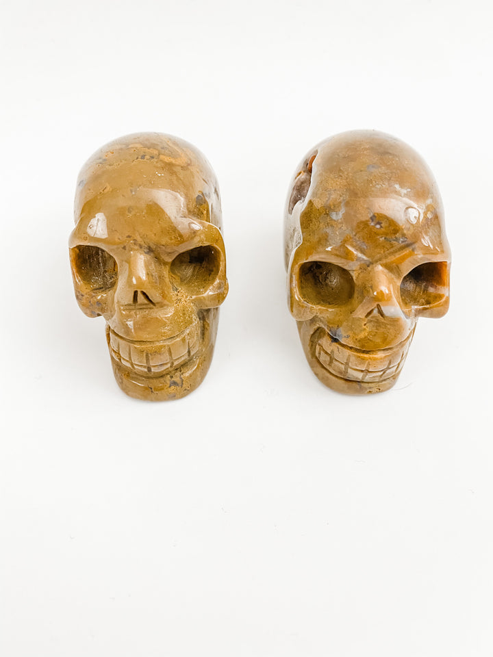 Yellow Jasper Skulls