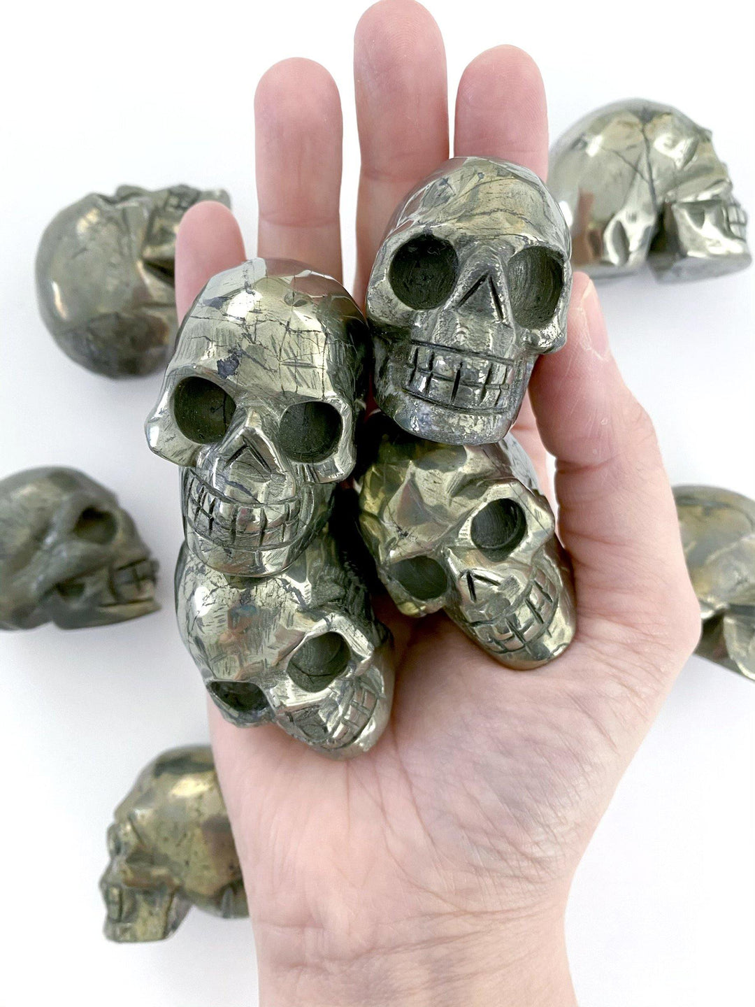 Pyrite Carved Skulls - Uncommon Rocks