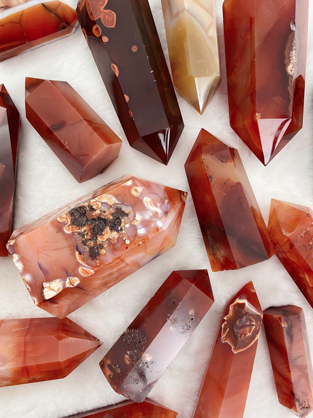 Red Carnelian Towers - Uncommon Rocks
