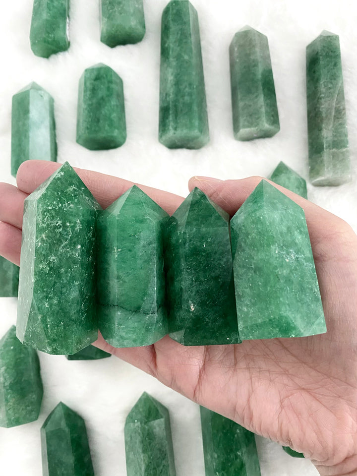 Green Emerald Tanzurine Quartz Towers
