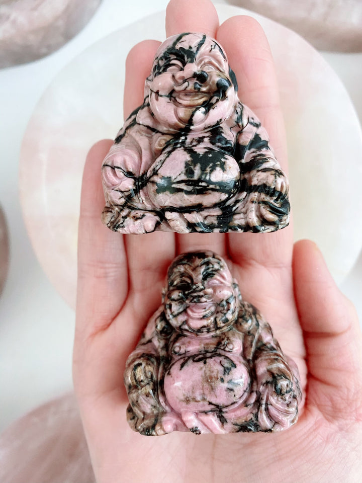 Rhodonite Buddha Carving