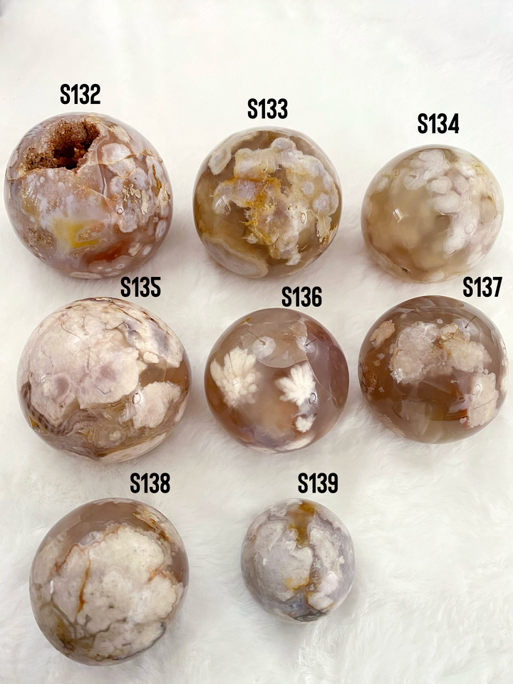 Flower Agate Spheres