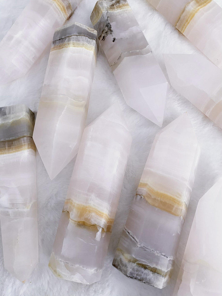 Pink Calcite Towers - Uncommon Rocks
