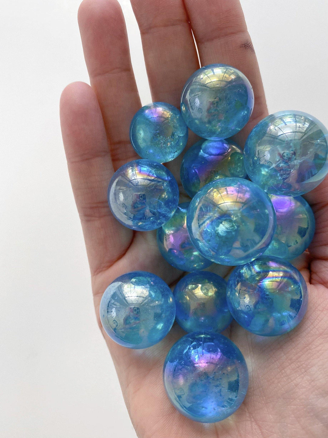 Aura Blue Quartz Spheres - Uncommon Rocks