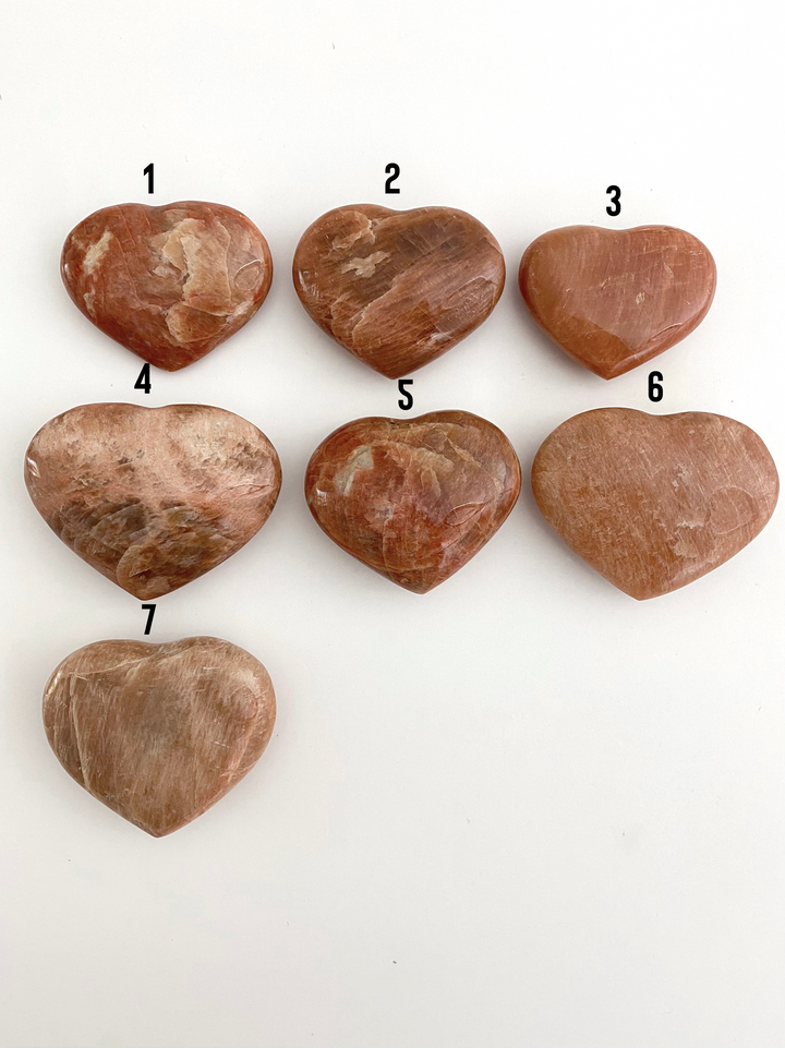 Peach Moonstone Heart