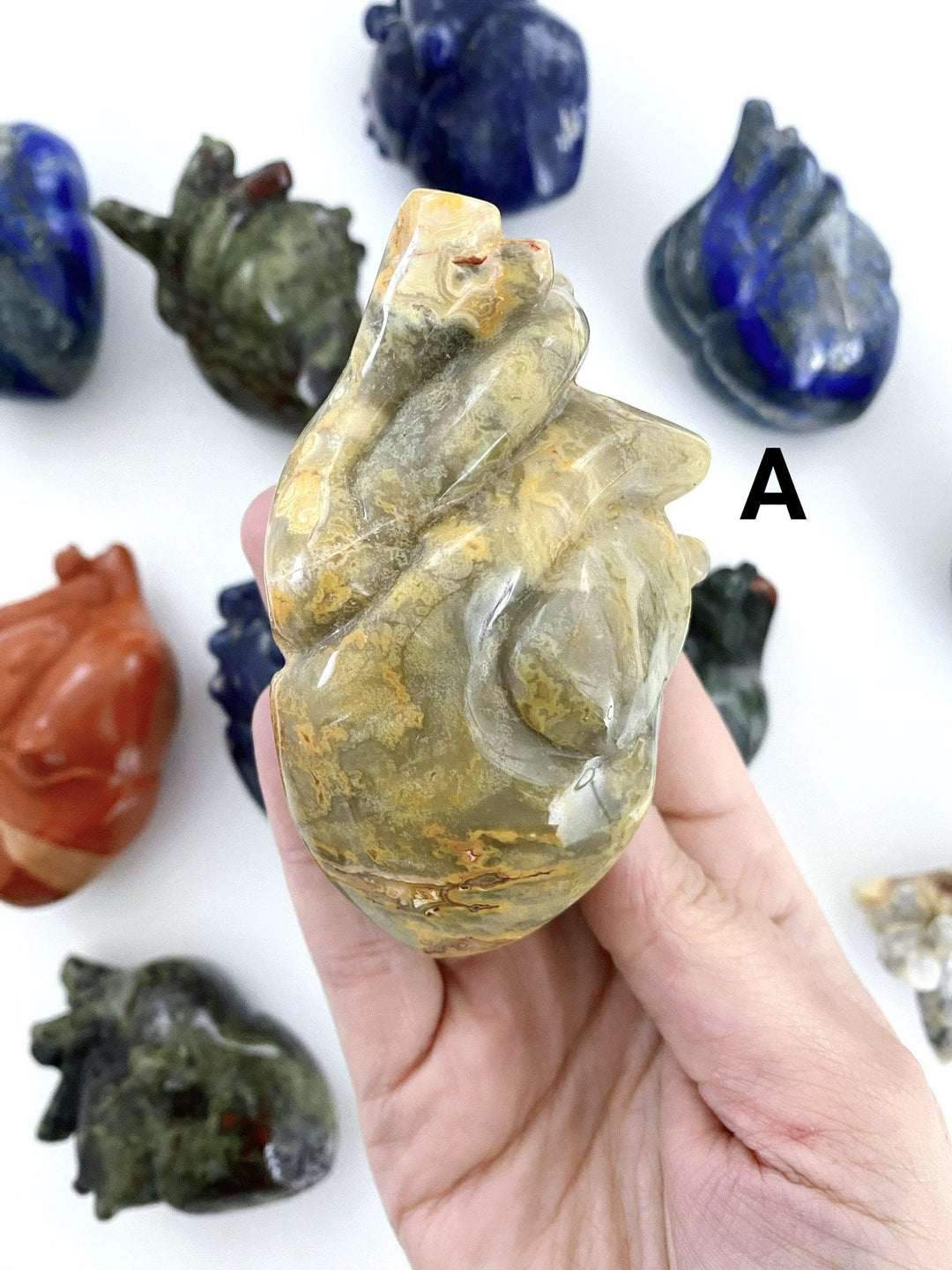 Crazy Lace Agate Anatomical Heart - Uncommon Rocks