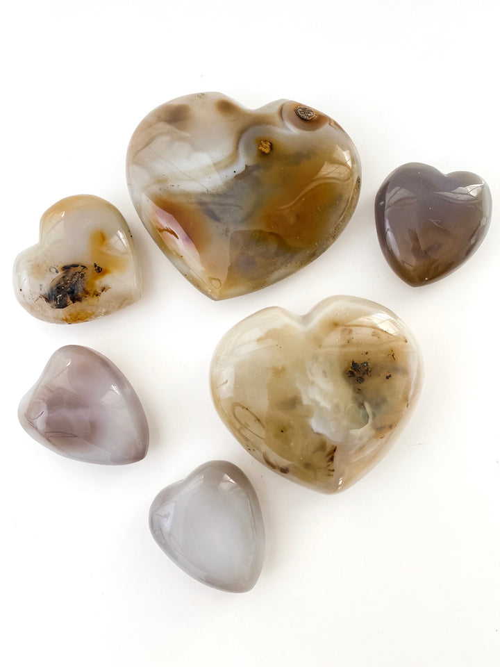 Dendritic Agate Hearts