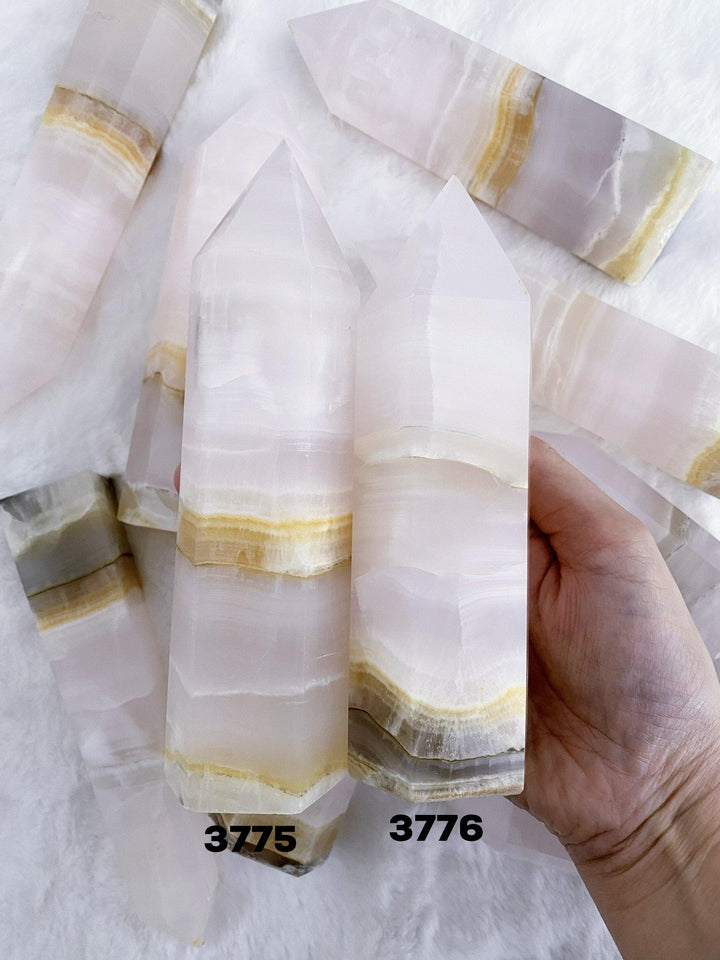 Pink Calcite Towers - Uncommon Rocks