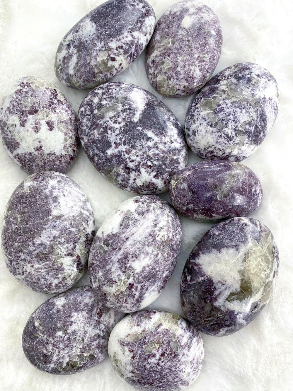 Lepidolite Palm Stones - Uncommon Rocks