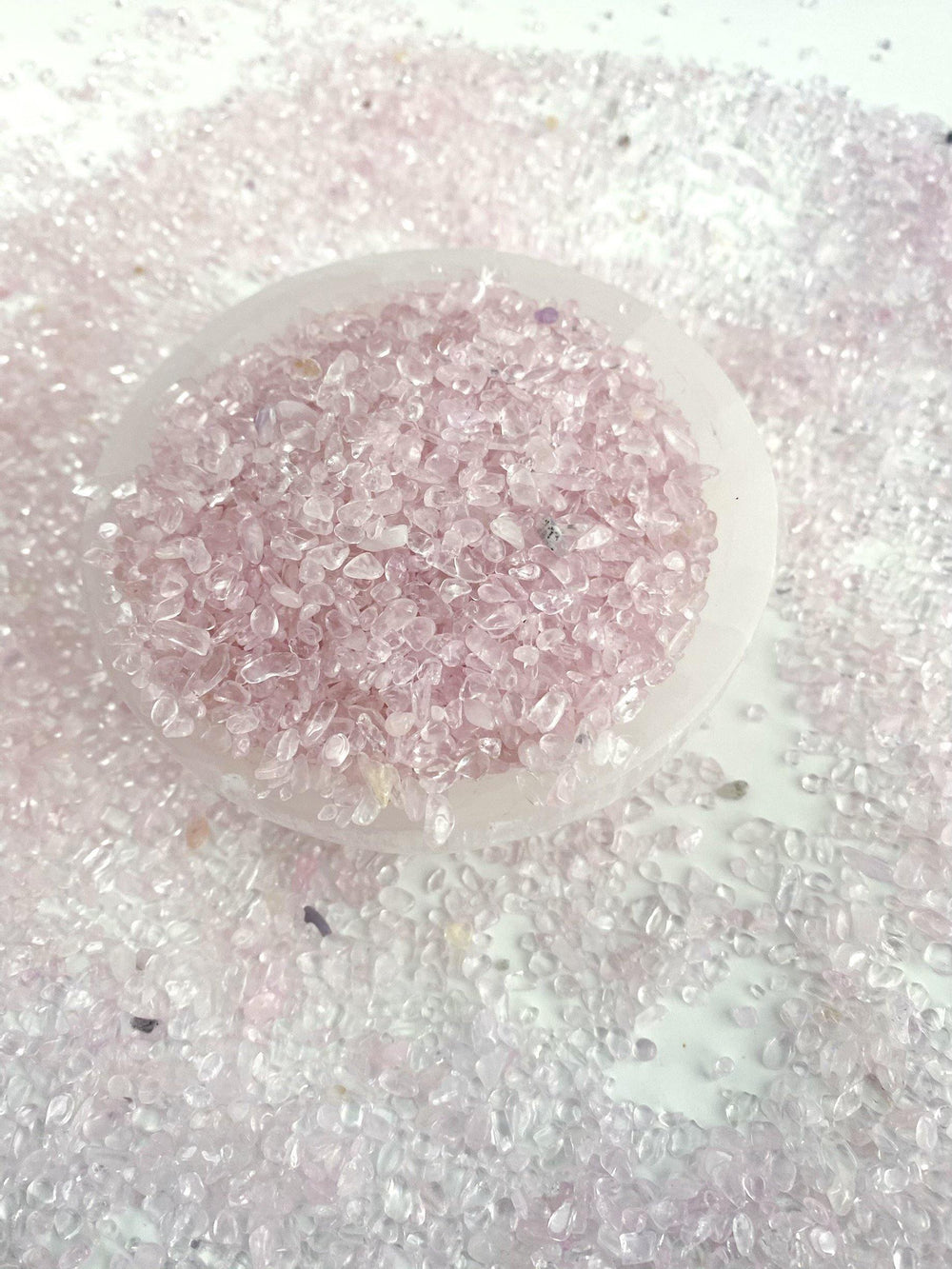 Rose Quartz Tumbled Chips - Uncommon Rocks