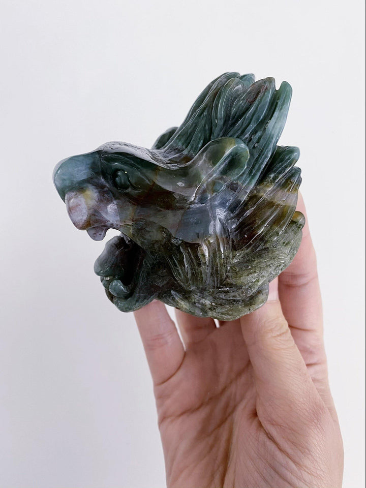 Ocean Jasper Lion Face Carving - Uncommon Rocks