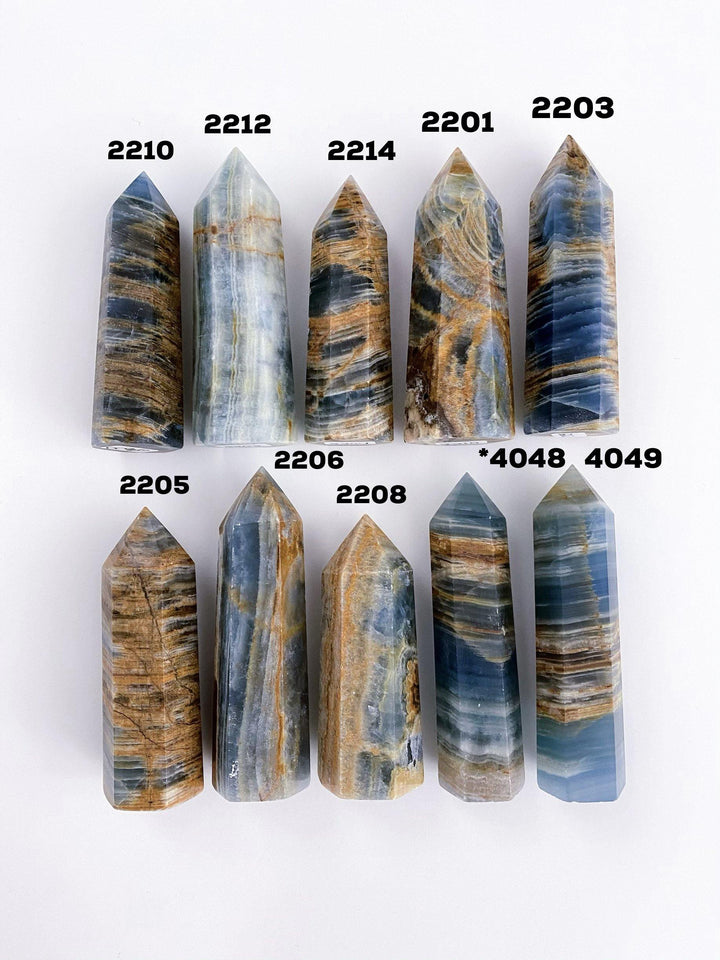 Blue Onyx (Lemurian Aquatine Calcite) Towers - Uncommon Rocks