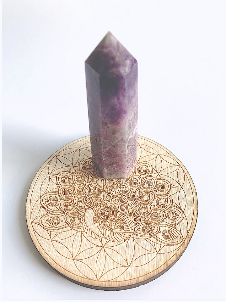 Peacock Flower of Life Crystal Grid