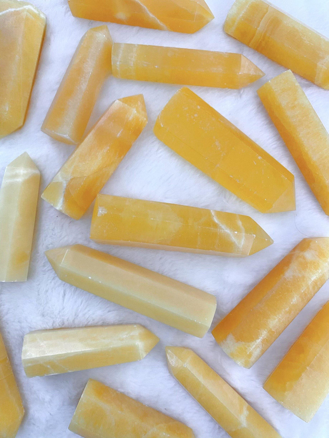 Orange Calcite Towers - Uncommon Rocks