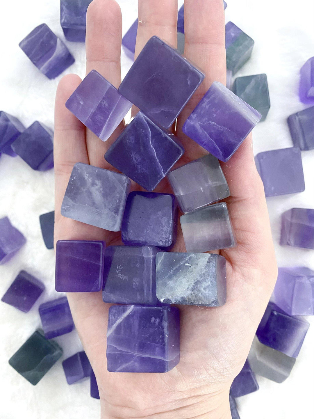 Indigo Fluorite Tumbled Cubes - Uncommon Rocks