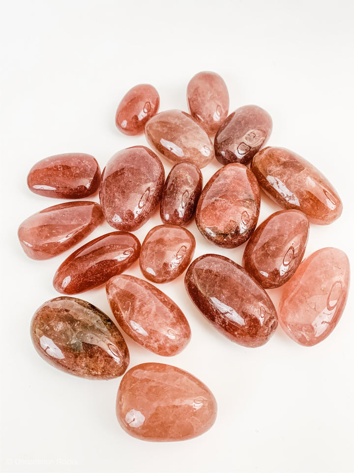 Strawberry Quartz Palm Stones