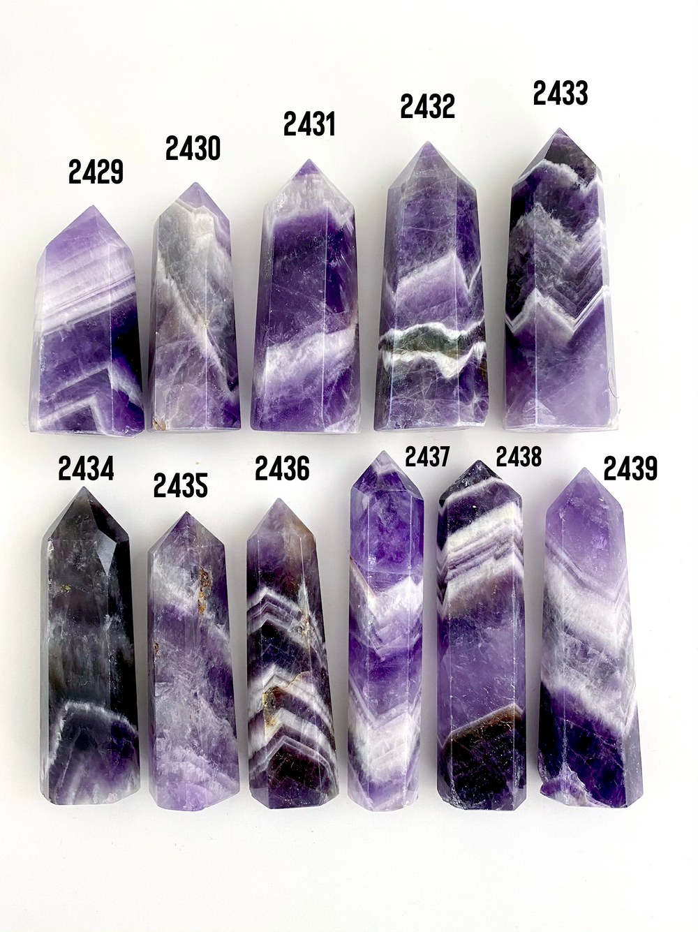 Amethyst Chevron Towers - Uncommon Rocks
