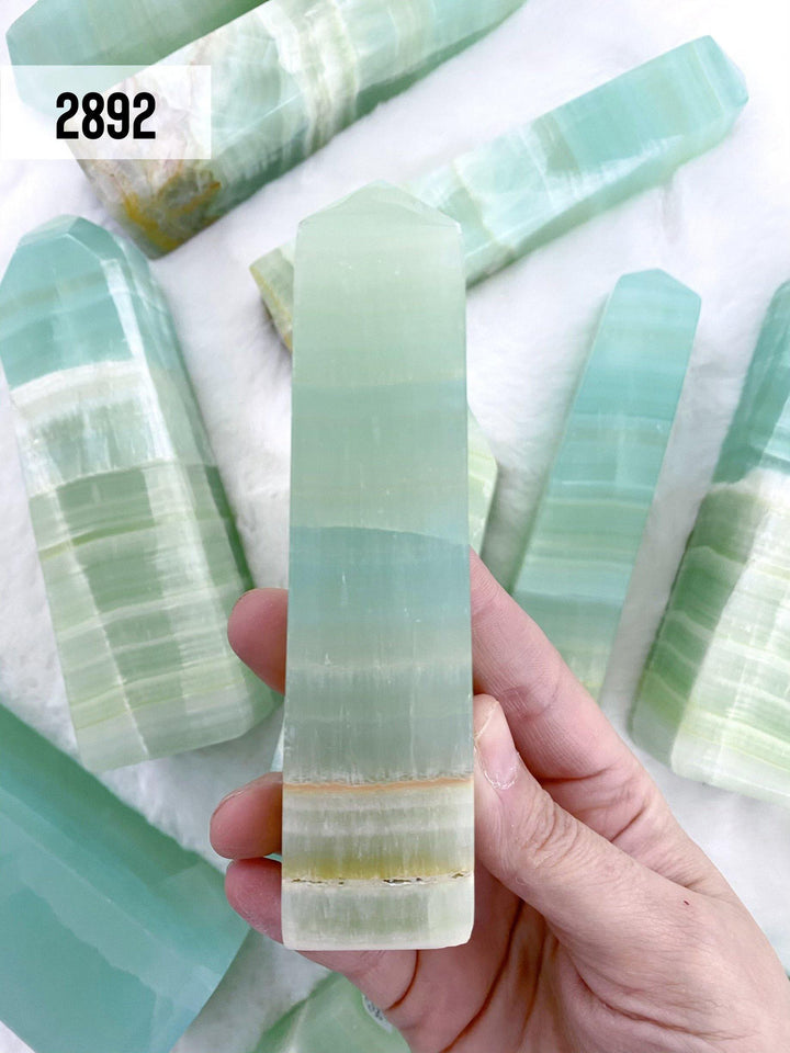 Pistachio Calcite Towers - Uncommon Rocks